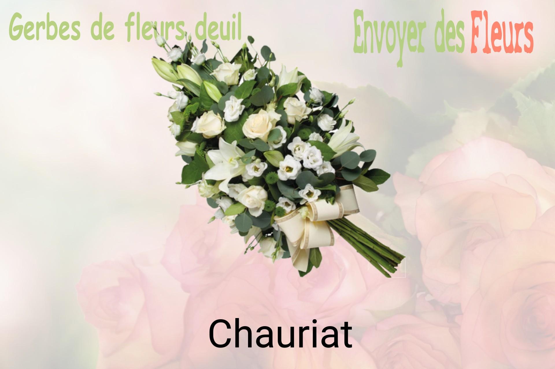Gerbe de fleurs de deuil livrée à Chauriat